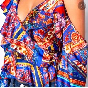 Venus cold shoulder wrap blouse